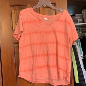 Two toned orange tie dye shirt